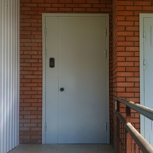 Полуторопольная дверь с домофоном