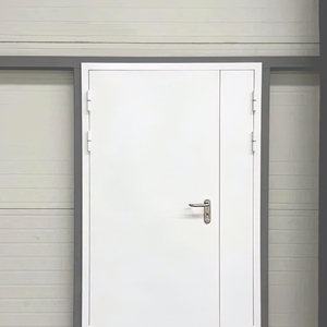 Белая полуторопольная дверь