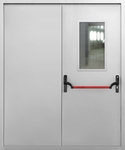 Двупольная дверь «Антипаника» с остеклением АД-004