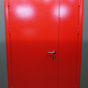 Красная полуторопольная дверь