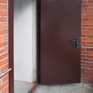 Однопольная дверь коричневого цвета
