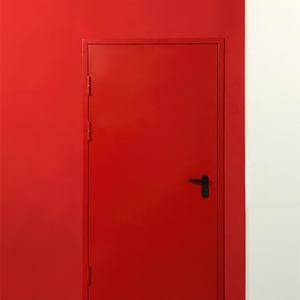 Одностворчатая дверь красного цвета
