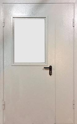 Двупольная остекленная противопожарная дверь D047
