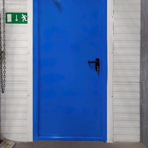 Огнеупорная дверь синего цвета