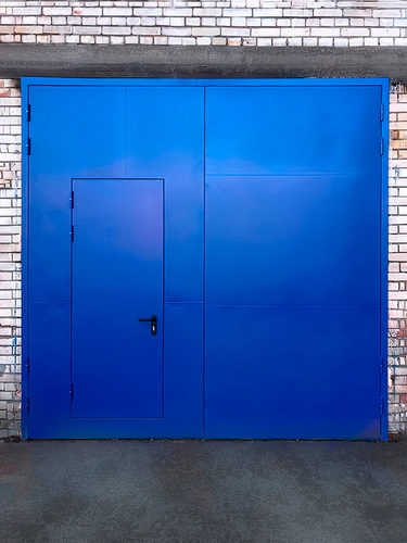 Огнеупорные ворота синего цвета