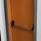 Оранжевая дверь с системой пуш-бар