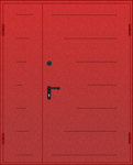 Двупольная техническая дверь с рисунком с порошковым напылением ТД-006