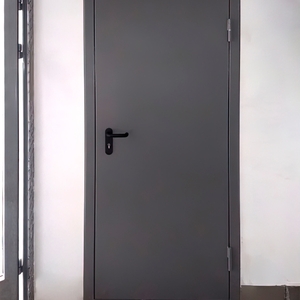 Противопожарная дверь темно-серого цвета
