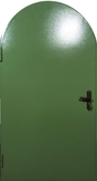Арочная техническая дверь с окрасом RAL 6011