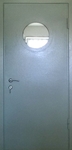 Однопольная техническая дверь с круглым стеклопакетом ТД-015
