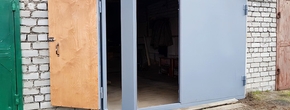 Работы в августе: стальные ворота с калиткой для гаражного кооператива